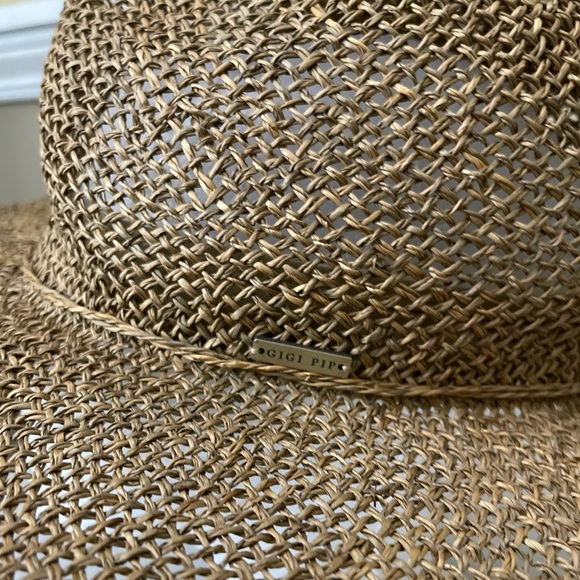 GIGI PIP Wide Brim Straw Fedora Hat in Natural Brown main image 7